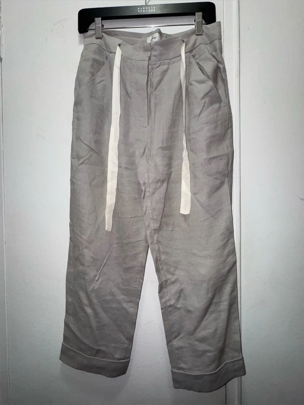 Aritzia Wilfred Size S Allant Gray Pants Linen Blend Womens Ankle Crop